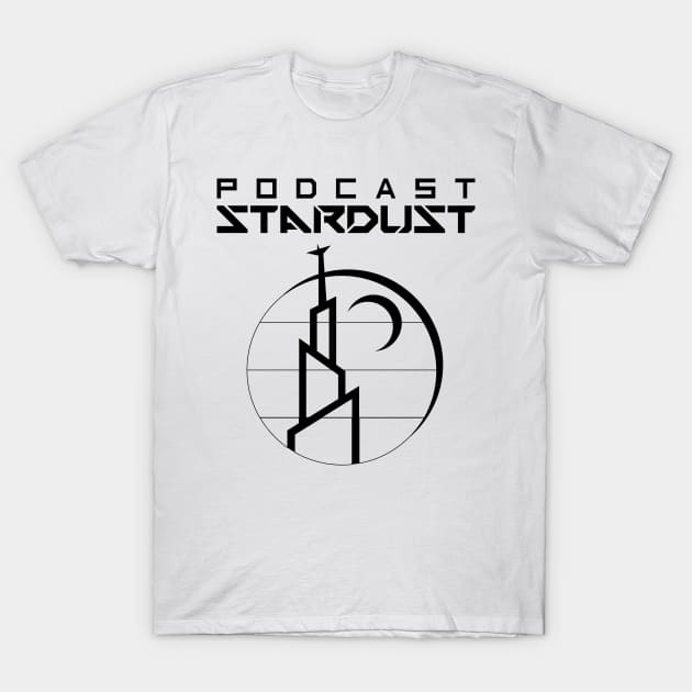 Podcast Stardust Black Logo T-Shirt by PodcastStardust